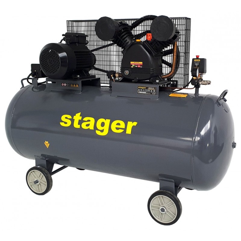 Compresor aer STAGER HMV0.6/370 4530106370, 370L, 8bar, 600L/min, trifazat, angrenare curea