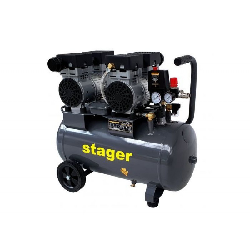 Compresor aer STAGER HM0.75x2JW/50 4530127550, 50 L, 8 bar, 270 L/min, monofazat, angrenare directa, silentios