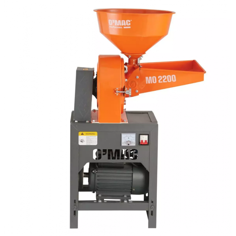 Moara profesionala pentru cereale OMAC MO 2200 UMO22P19W00OM/0002, 2.2 kW, 5500 rpm, capacitate macinare 250 kg/h
