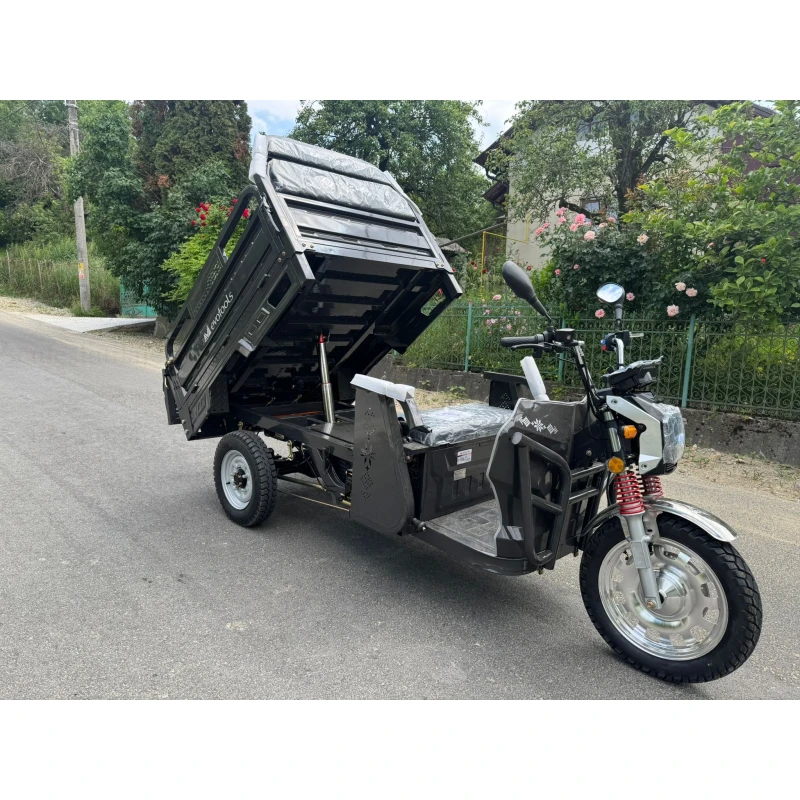 Triciclu Electric Cargo TRCC1500 – Putere maxima 3000W, Baterie 72 V/58 Ah, 25 km/h, Autonomie 60 km, Sistem basculabil hidraulic