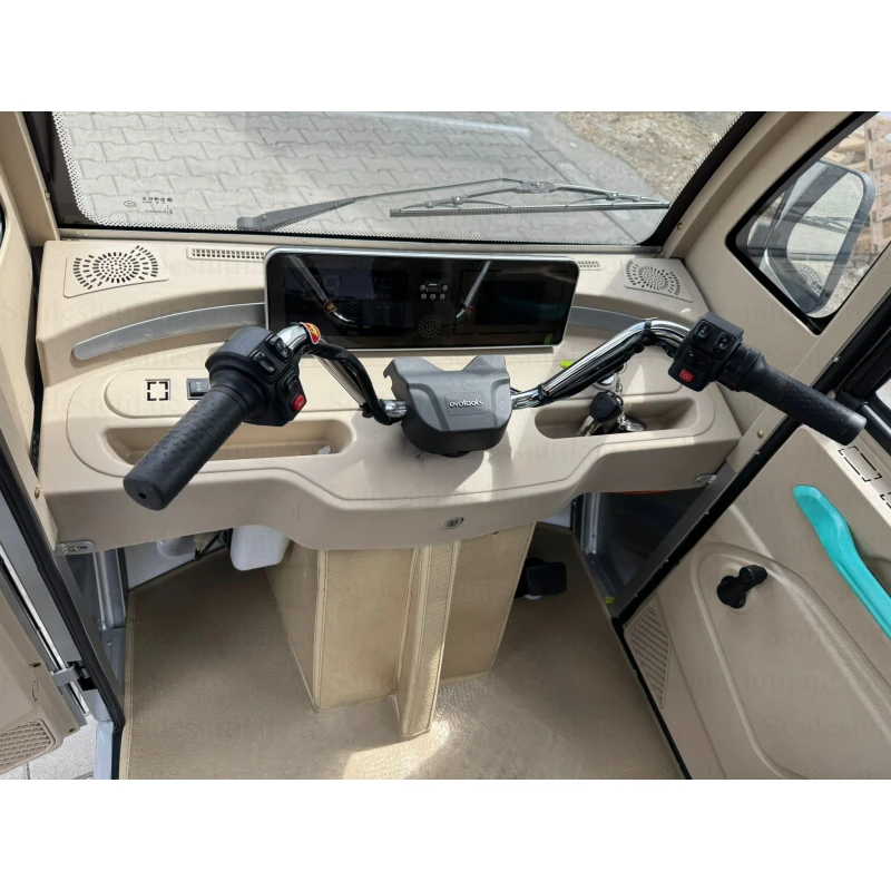 Triciclu Electric Cargo TRCB1500 – putere maxima 3800W, 72V/58Ah, autonomie 60 km, bena basculabila cu piston, 3+R, sarcina totala 776 kg, omologat pentru drum public