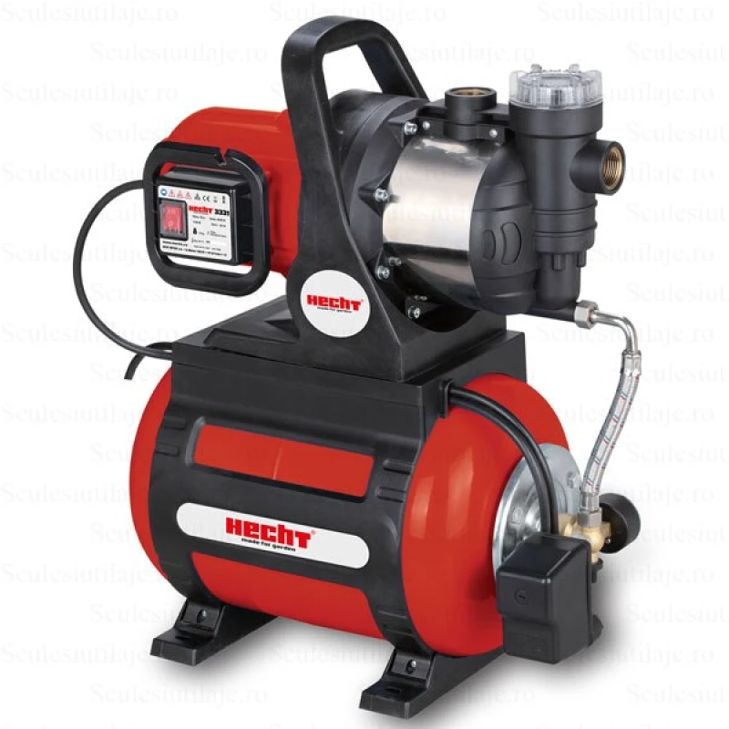 Hidrofor HECHT 3331, putere 1100 W, presiune maxima 4.5 Bar, inaltime refulare 45 m, adancime aspiratie 8 m