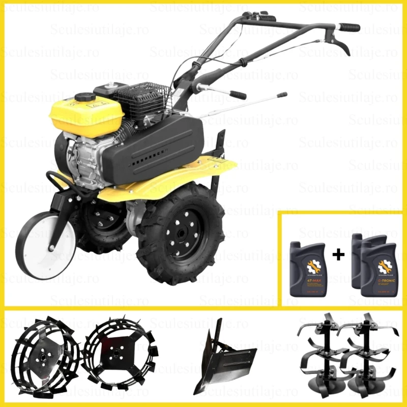 Motosapa ProGARDEN Campo 703, 7CP, 2+1 trepte, roti 4.00-8, freze, rarita, roti metalice, ulei