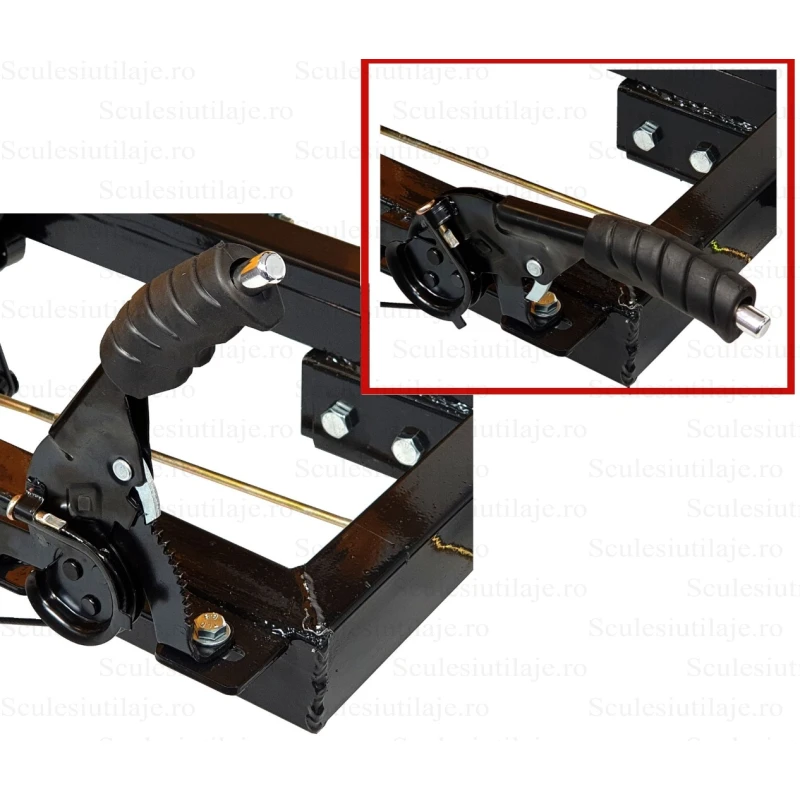 Remorca minitractor PROGARDEN RM600CT 4681000002, suporta 600 kg, 1 osie, prindere cupla, 4 prezoane, 155 kg