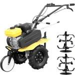 ProGARDEN Campo 703 motocultor 7CP, 2+1 trepte, roti 4.00-8, 2+1 freze, benzina, curele, transmisie aluminiu