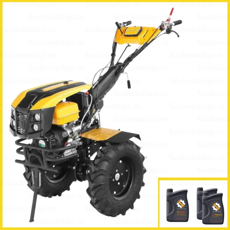 Motocultor ProGARDEN Campo 1873V2, 18CP, 2+1 trepte, freze, roti 6.00-12, benzina, pornire electrica, 2 prize putere, ulei