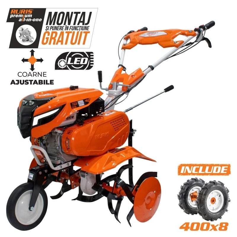 Motosapa RURIS DAC 7500, roti cauciuc, freze, Far led, 7 CP, RURIS