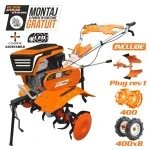 Motosapa Ruris 701KS, 7 CP, benzina, 4T, 208 CC, latime lucru 83 cm, rezervor 3.6 l, roti cauciuc + plug reversibil mic + roti metalice fara manicot