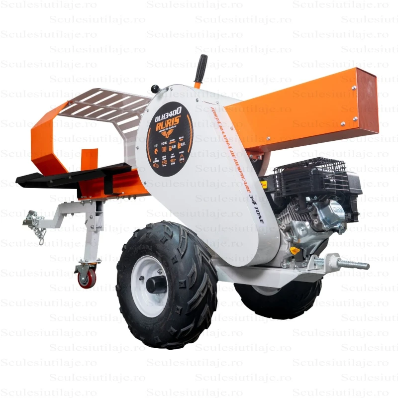 Despicator lemne RURIS SDL H3400, putere 7CP, forta despicare 34 tone, lungime despicare 550 mm, benzina, durata despicare 3 secunde