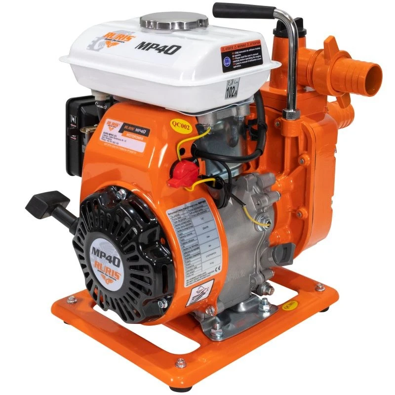 Motopompa RURIS MP40, motor benzina General Engine, 2 timpi, 97 CC, 2.5 CP, adancime absorbtie 8 m, refulare verticala/orizontala 14/140 m, 20 mc/h