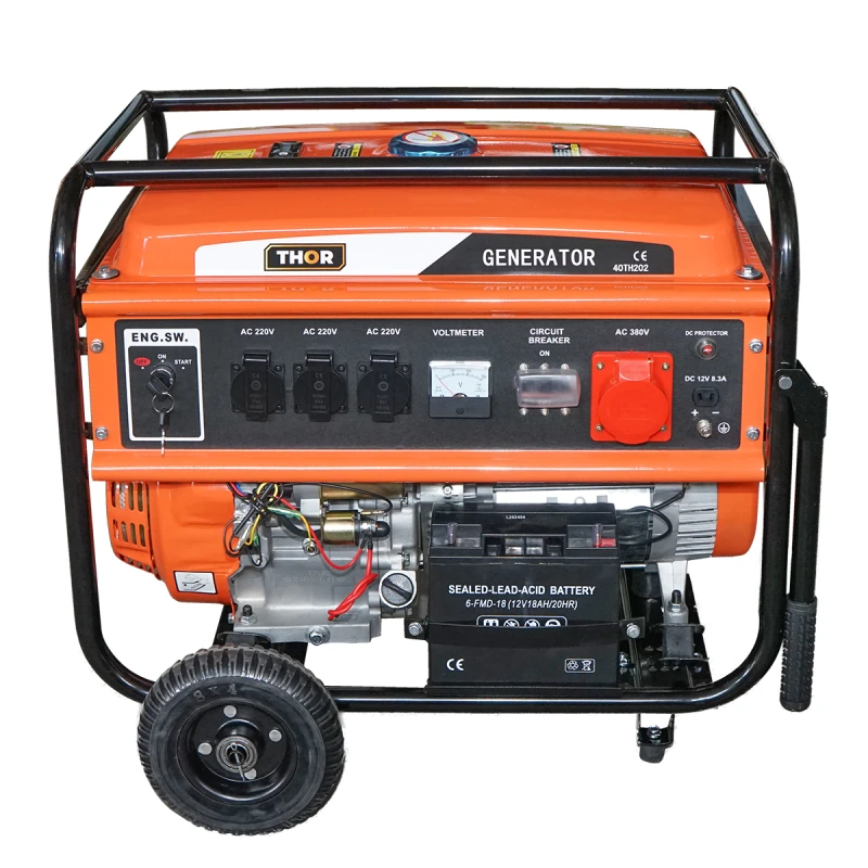 Generator electric 7.2kW/220-380V, motor pe benzina 17CP, pornire electrica/manuala THOR