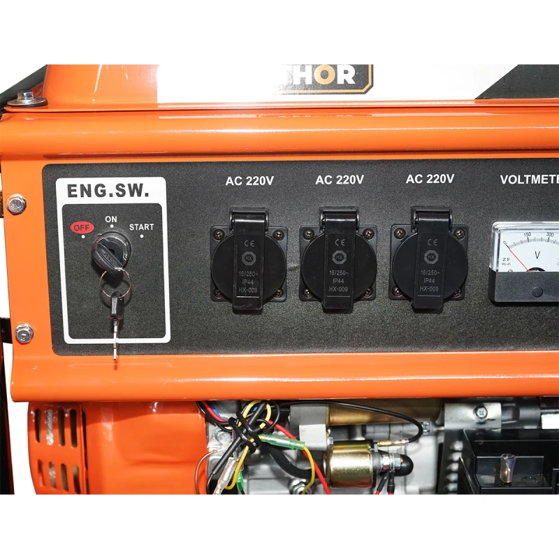 Generator electric 7.2kW/220-380V, motor pe benzina 17CP, pornire electrica/manuala THOR