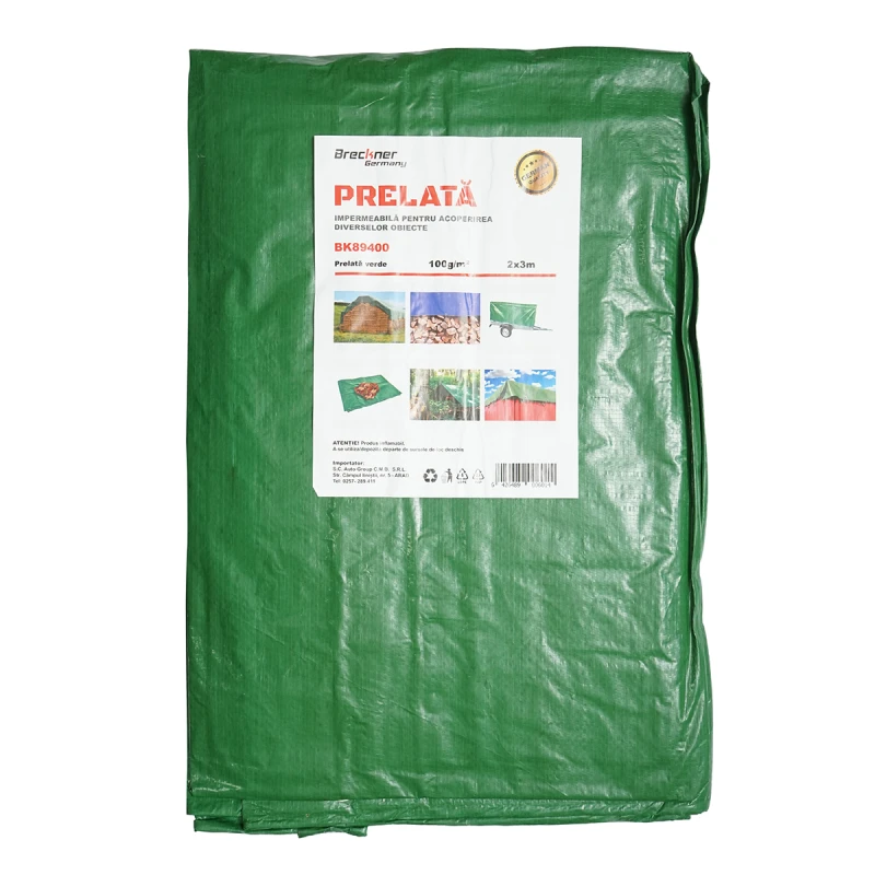 Prelata cu ochiuri de prindere 100g/m2 verde 2x3m Breckner Germany
