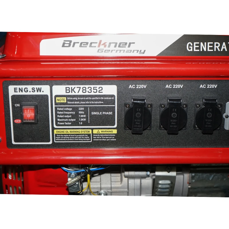 Generator electric pe benzina 220V 7.5KW 50Hz, 17CP pornire manuala Breckner Germany