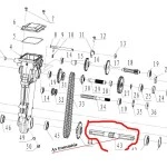 Roata dintata inferior lant RURIS PS6500k-1-44, pentru motosapa Dac, Ruris, Zimbru, Gigant