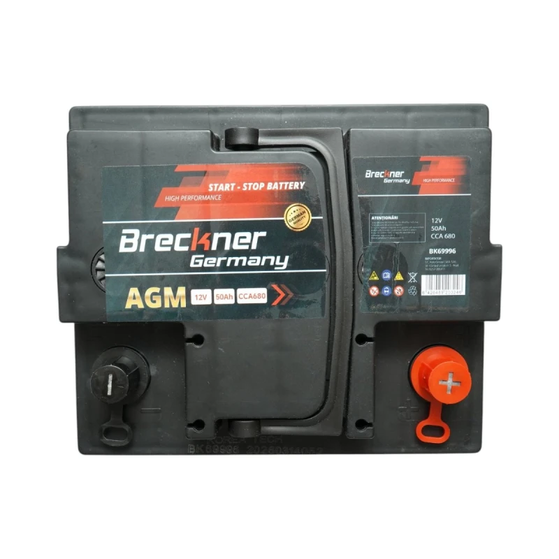 Baterie auto AGM start-stop 12V, 50Ah, 680A la pornire 207x175x190mm Breckner Germany