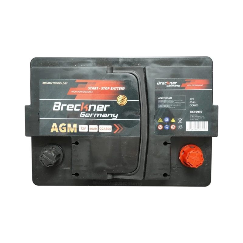Baterie auto AGM start-stop 12V, 60Ah, 800A la pornire 242x174x189mm Breckner Germany