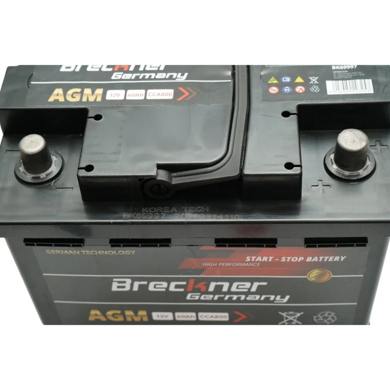 Baterie auto AGM start-stop 12V, 60Ah, 800A la pornire 242x174x189mm Breckner Germany