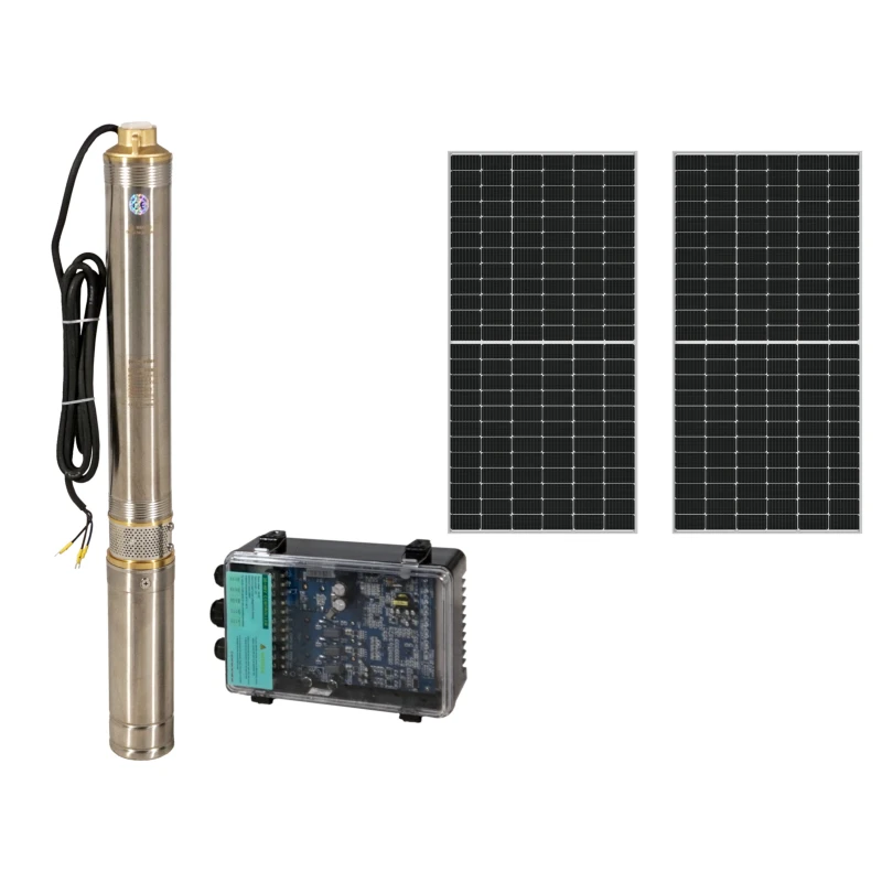 Progarden Pachet 3TSC3.5-50-48/500 Pompa submersibila 1", solar, 500W/48V, MPPT, 50m, 3.5mch, multietajata, apa curata + 2 x SP460M-72H Panou fotovoltaic