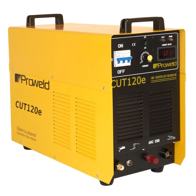 Aparat taiere cu plasma ProWELD CUT120e 45501CUT120E, 400V, 19 kVA, clasa de izolatie H, cu functia 2T/4T, tehnologie IGBT, afisaj electronic