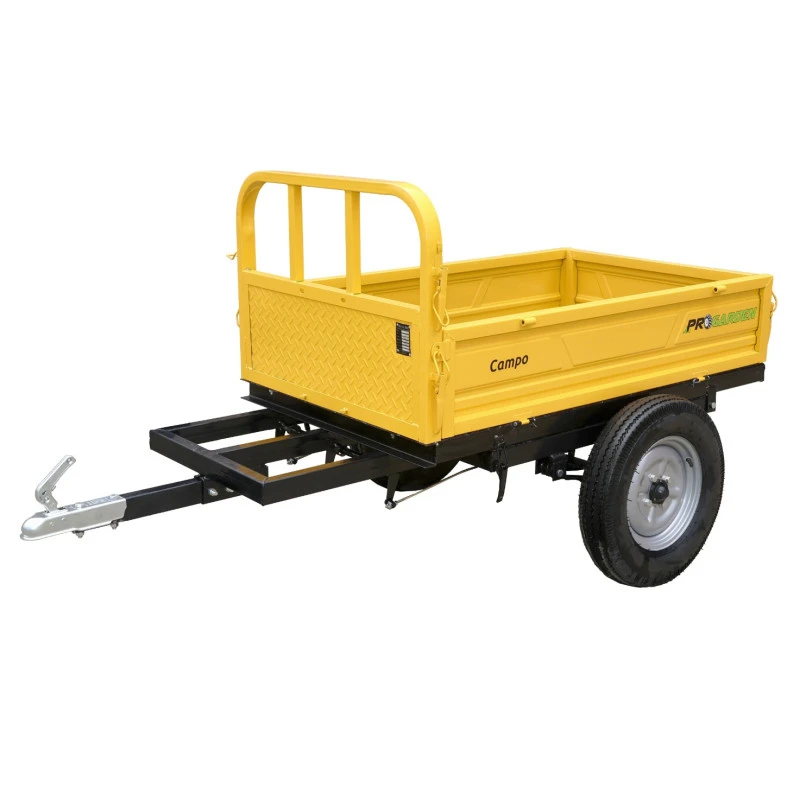 Remorca minitractor PROGARDEN RM500CT 4681000001, suporta 500 kg, 1 osie, prindere cupla, 4 prezoane, 120 kg