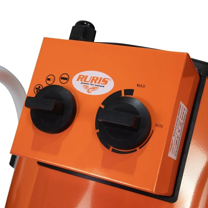 Aeroterma electrica RURIS Vulcano 900, 9000 W, debit aer 742 mc/h, 3 trepte de putere, suprafata incalzita 180 mp