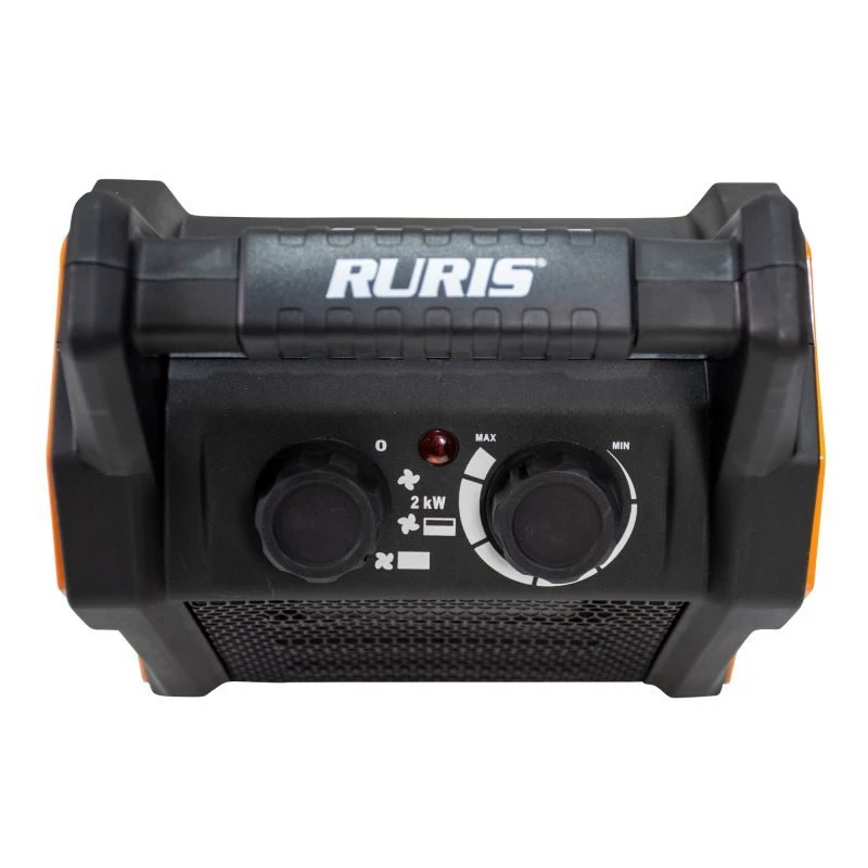 Aeroterma electrica RURIS Vulcano 200S, 2000 W, debit aer 139 mc/h, 3 trepte de putere, suprafata incalzita 20 mp