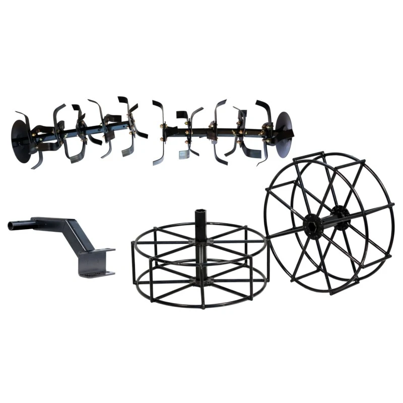 ProGARDEN Set roti metalice 500x170, manicot cu flanse, hex 23mm si ansamblu sapare, hex 32mm, 2x4x(3+1+1+D) segmente, flanse extensie cutite pentru minitractor Campo