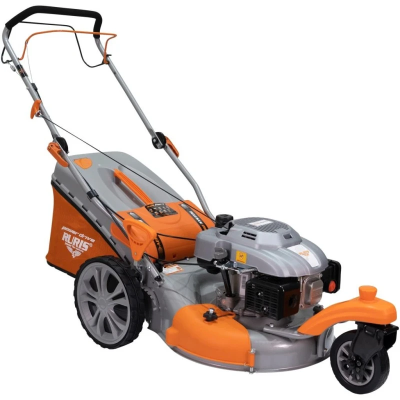 Masina de tuns iarba, pe benzina, RURIS RXM777, 4.5 CP, 159 CC, latime de lucru 51 cm, inaltime taiere 25-75 mm, sac colector 65 litri