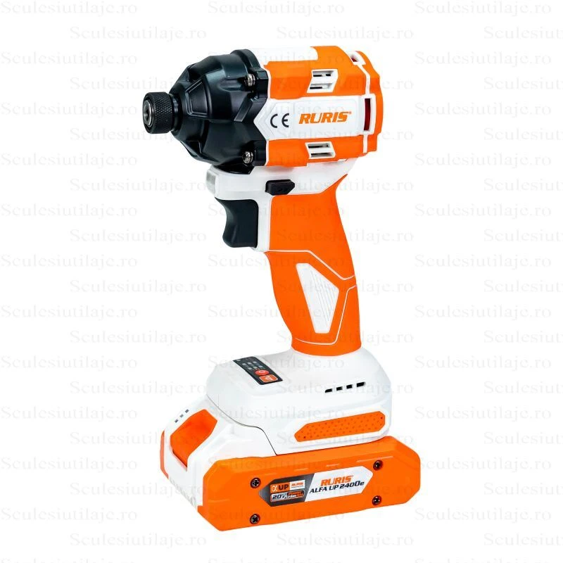 Masina de insurubat cu impact cu acumulator RURIS RMX2300 Power Alfa Up 2300RMA2024, hex 1/4, 230 Nm, 3300 rpm, 4500 bpm, 1xLi-Ion 20V/2Ah, incarcator