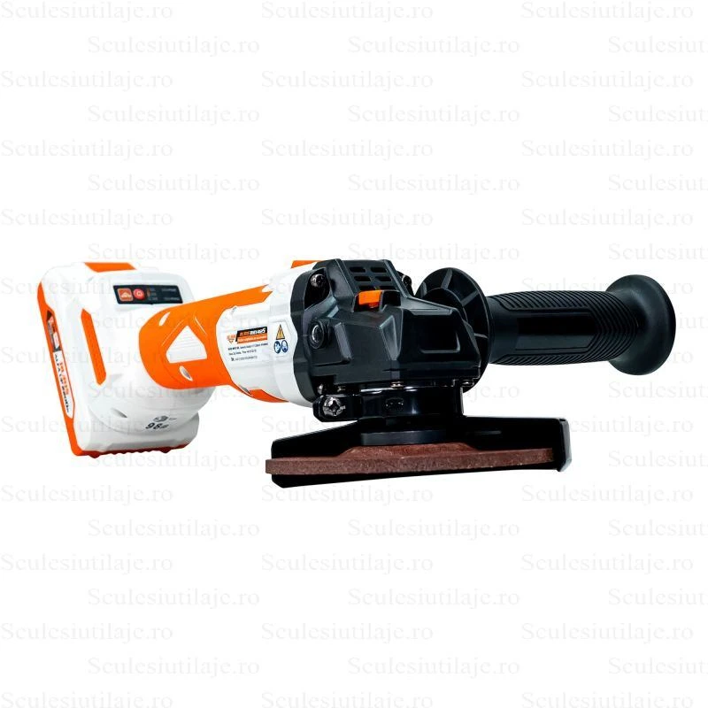 Polizor unghiular cu acumulator RURIS RMX4125 Power Alfa Up 4125RMA2024, 2600-8500 rpm, disc 125 mm, acumulator Li-Ion 20V, 2Ah, incarcator