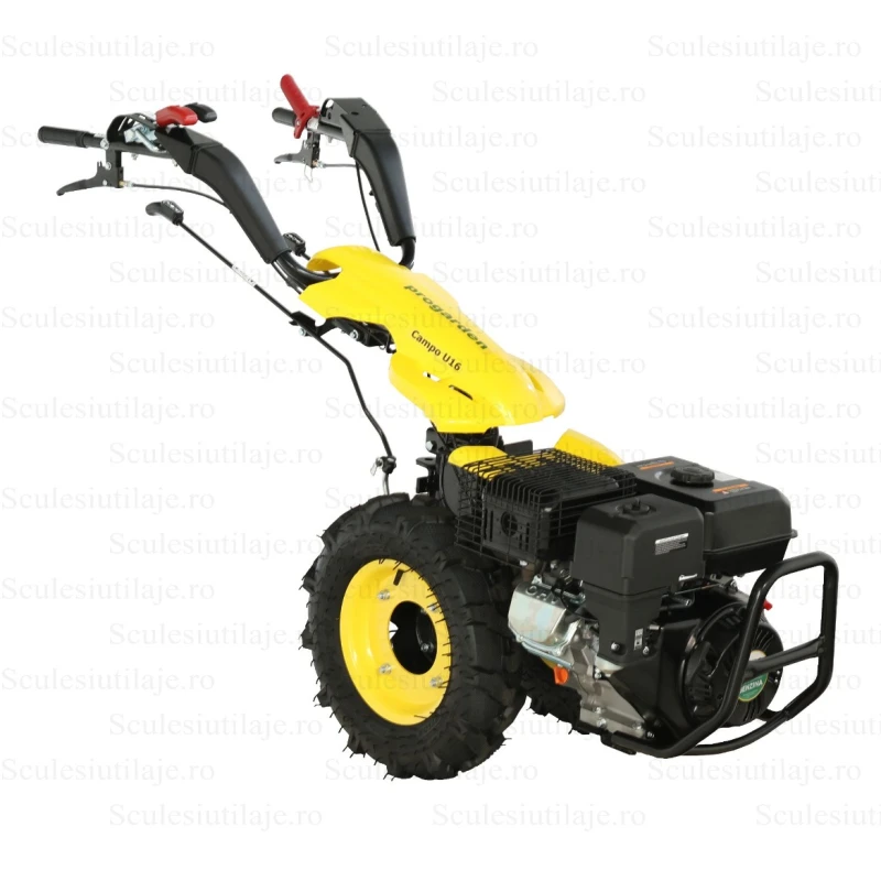 ProGARDEN Campo U16 motocultor multifunctional 14CP, benzina, EU V, pornire la sfoara, 3+2 viteze, reductor + FT90 freza tractata 900mm