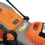 Masina de tuns gazon pe acumulator RURIS RXI 4345e, latime taiere 430 mm, inaltime de lucru 25-80 mm, cu acumulator Li-Ion 20 V 5 Ah, incarcator