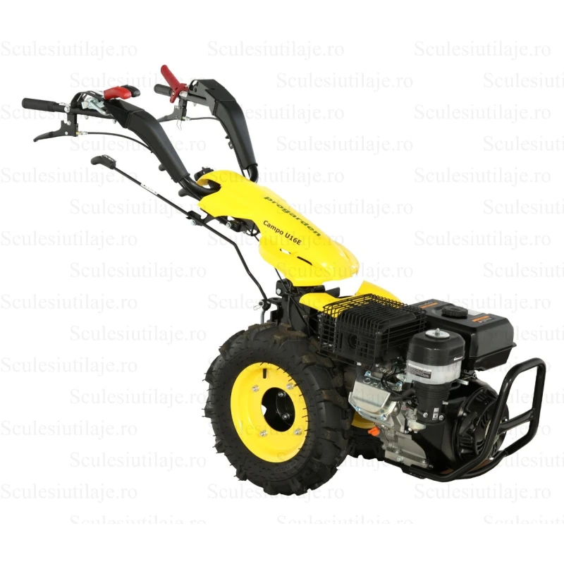 ProGARDEN Campo U16E motocultor multifunctional 14CP, benzina, EU V, pornire electrica, 3+2 viteze, reductor + BC120M bara cosire mobila 120cm