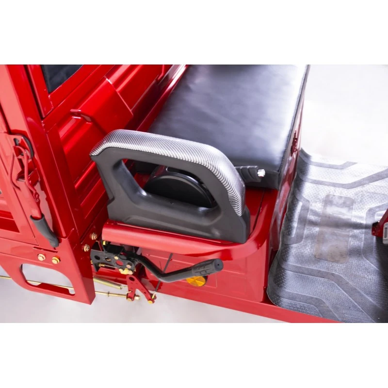 Tricicleta electrica Gulliver autonomie 90 km viteza 25 km/h bena basculabila obloane rabatabile putere 2000W acumulatori 72V/58Ah, reductor pentru greu si usor mecanic