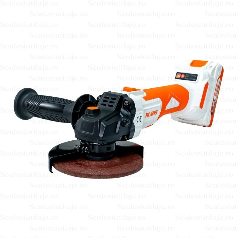Polizor unghiular cu acumulator RURIS RMX4125 Power Alfa Up 4125RMA2024, 2600-8500 rpm, disc 125 mm, acumulator Li-Ion 20V, 2Ah, incarcator