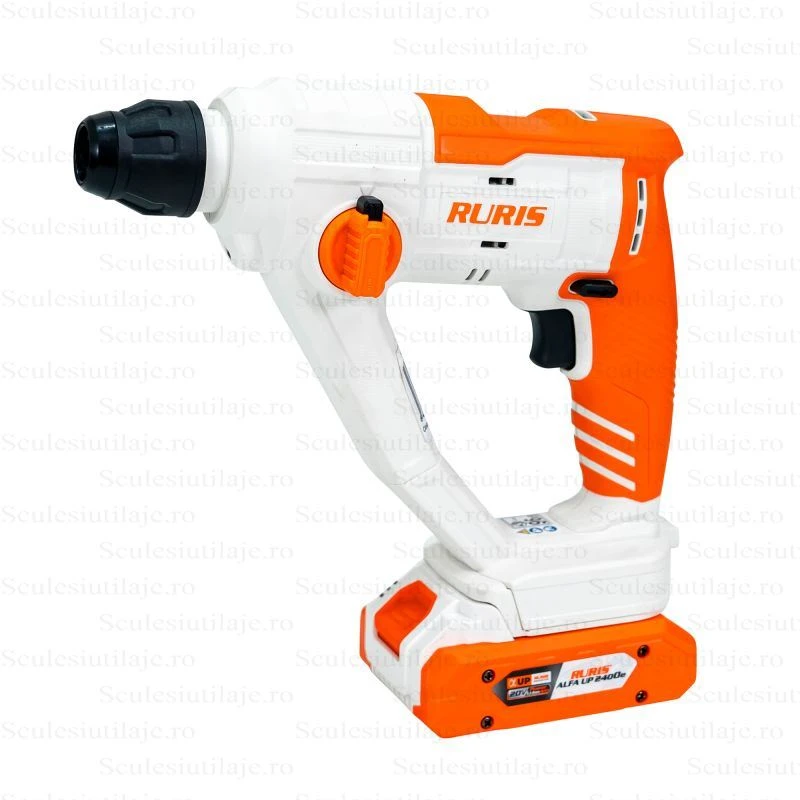 Ciocan rotopercutor cu acumulator RURIS RMX1210 Power Alfa Up 1210RMA2024, SDS Plus, 900 rpm, 5100 bpm, 1.5 J, 1 x Li-Ion 20V, 2Ah, incarcator