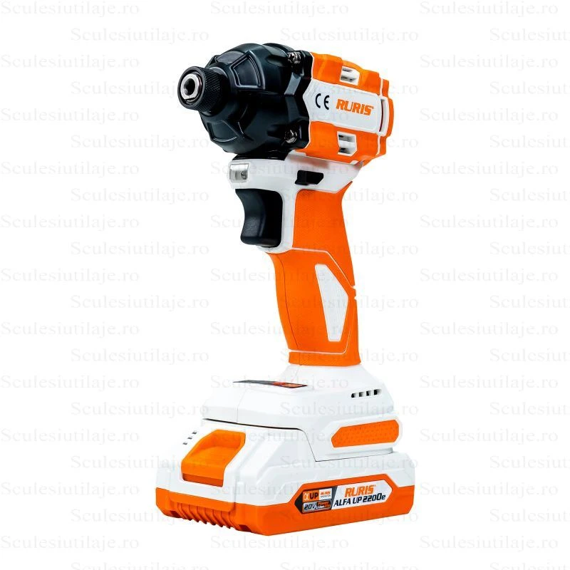 Masina de insurubat cu impact cu acumulator RURIS RMX2300 Power Alfa Up 2300RMA2024, hex 1/4, 230 Nm, 3300 rpm, 4500 bpm, 1xLi-Ion 20V/2Ah, incarcator