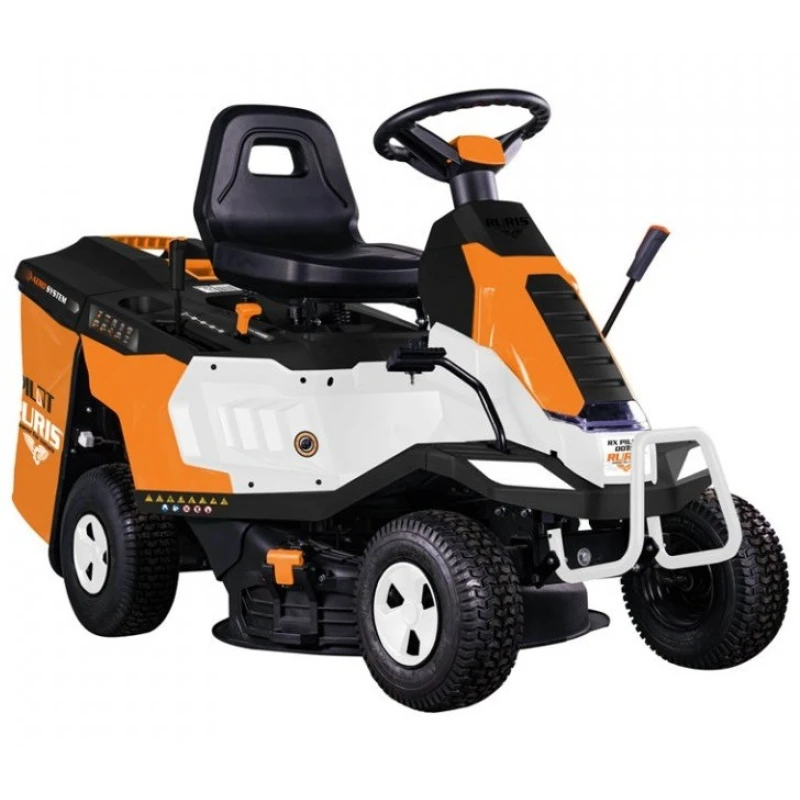 Tractoras pentru tuns gazon RURIS RX Pilot 002H, motor benzina Loncin 4T, 224 CC, 9.5 CP, 6,99 KW, latime taiere 65 cm, inaltime 30-75 mm, cos 150 kg