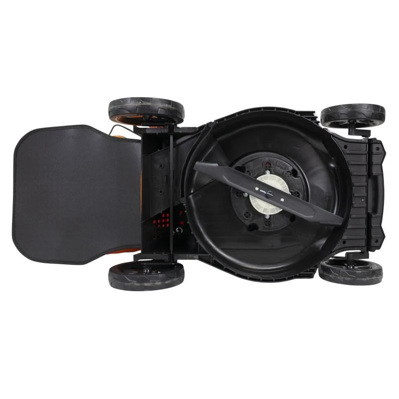 Masina de tuns gazon pe acumulator RURIS RXI 4345e, latime taiere 430 mm, inaltime de lucru 25-80 mm, cu acumulator Li-Ion 20 V 5 Ah, incarcator