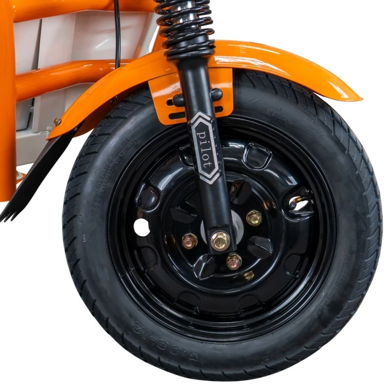 Triciclu Electric Cargo RURIS Pilot 3120A, 2000W, 72V 45Ah, Autonomie 70 km, Utilitar, Sarcina 542 kg, viteza maxima de 25 km/h, conform reglementarilor UE, fara permis, alb