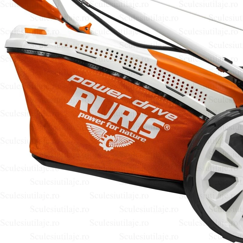 Masina de tuns gazon RURIS RX655 – 5.6 CP, latime de lucru 56 cm, Autopropulsata, Multifuncționala. Pornire electrica