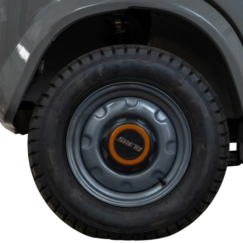 Triciclu electric pick-up RURIS Pilot 5000G, putere maxima 4900 W, autonomie pana la 130 km, cu volan, viteza maxima de 25 km/h, conform reglementarilor UE, fara permis, gri