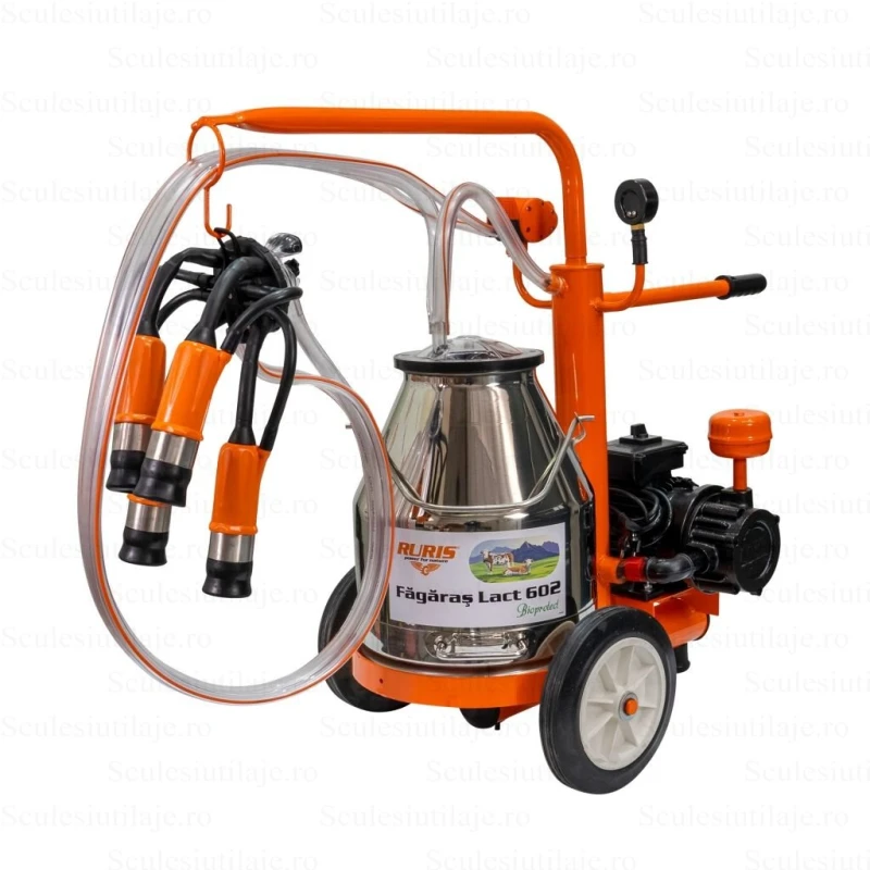 Mulgatoare RURIS Fagaras Lact 602 – 1 Post, Bidon Inox 25L, Motor 550W, Vacuum 200 l/min