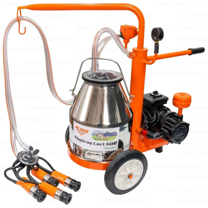 Mulgatoare RURIS Fagaras Lact 602 – 1 Post, Bidon Inox 25L, Motor 550W, Vacuum 200 l/min