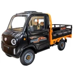Triciclu electric pick-up RURIS Pilot 5000N, putere maxima 4900 W, autonomie pana la 130 km, cu volan, viteza maxima de 25 km/h, conform reglementarilor UE, fara permis, negru