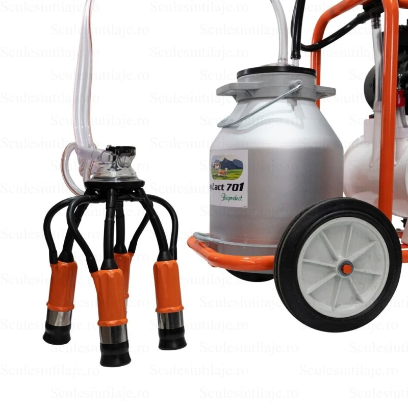 Mulgatoare RURIS Fagaras Lact 701 – 1 Post, Bidon Aluminiu 30L, Vacuum 18L, Motor 550W | Pentru 2-5 Bovine