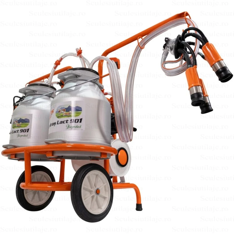 Mulgatoare RURIS Fagaras Lact 901, 2 posturi, 2 bidoane aluminiu 60L, 550W