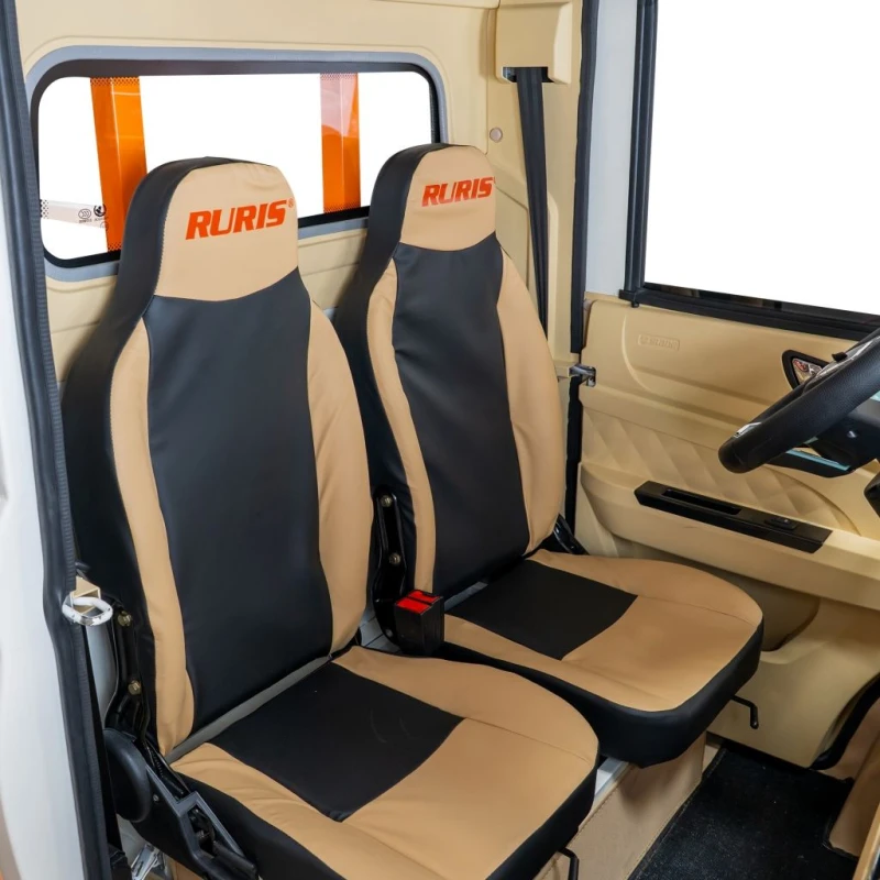 Triciclu electric pick-up RURIS Pilot 5000A, putere maxima 4900 W, autonomie pana la 130 km, cu volan, viteza maxima de 25 km/h, conform reglementarilor UE, fara permis, alba