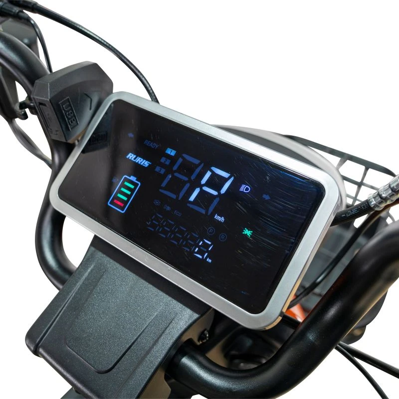 Triciclu Electric RURIS Pilot 3020G, Motor Electric 2000W, Baterie Plumb-Acid 60V 20Ah, Autonomie pana la 50 km, Viteza maxima 25 km/h, Capacitate 286 kg, Gri